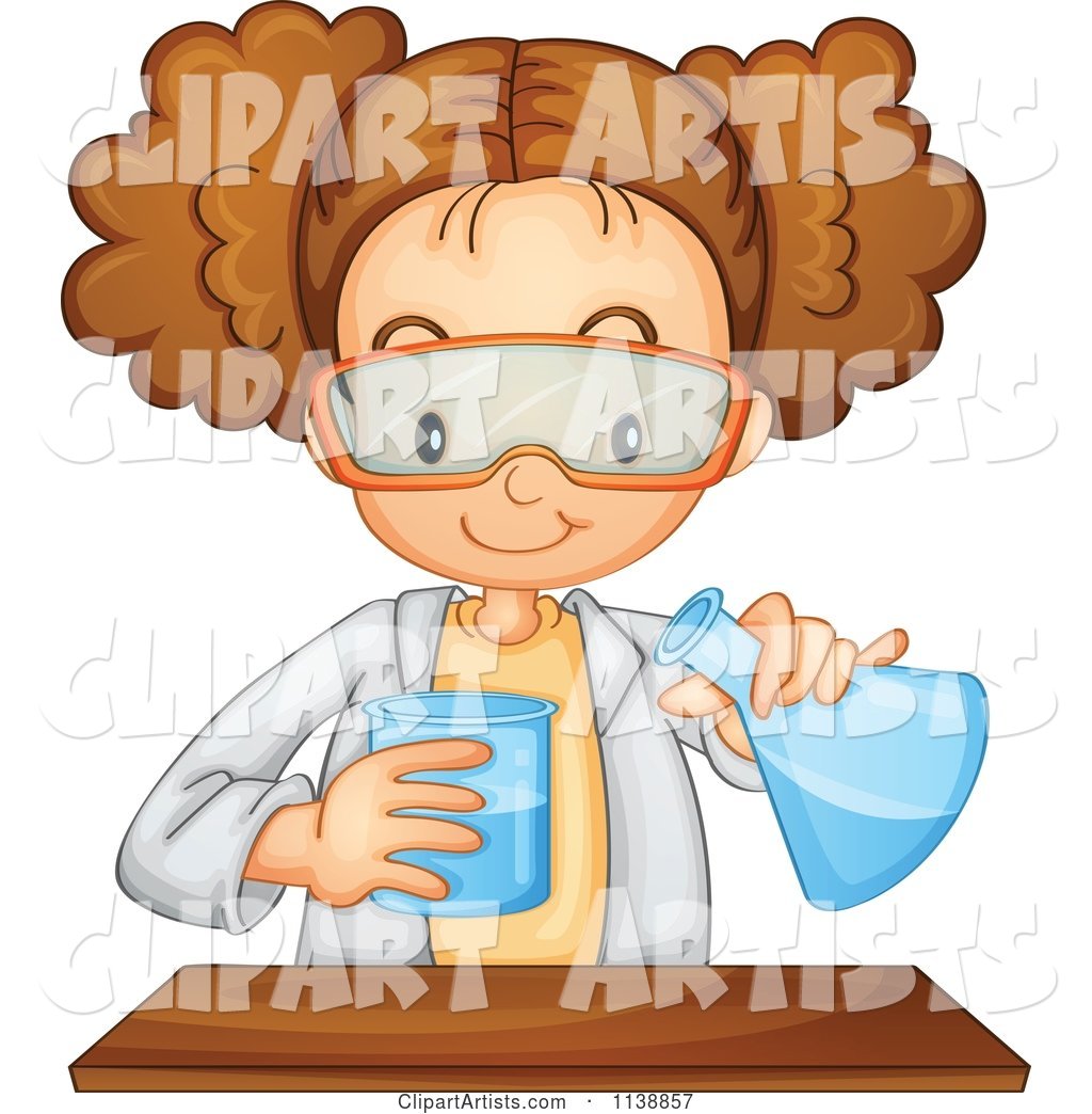 Science Girl Mixing Chemicals