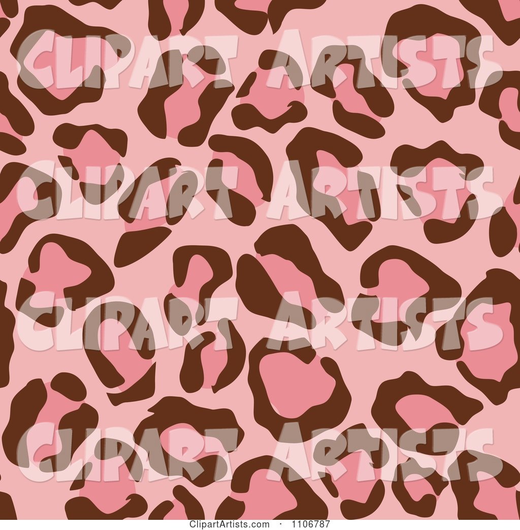 Seamless Pink Leopard Print Background Pattern 1