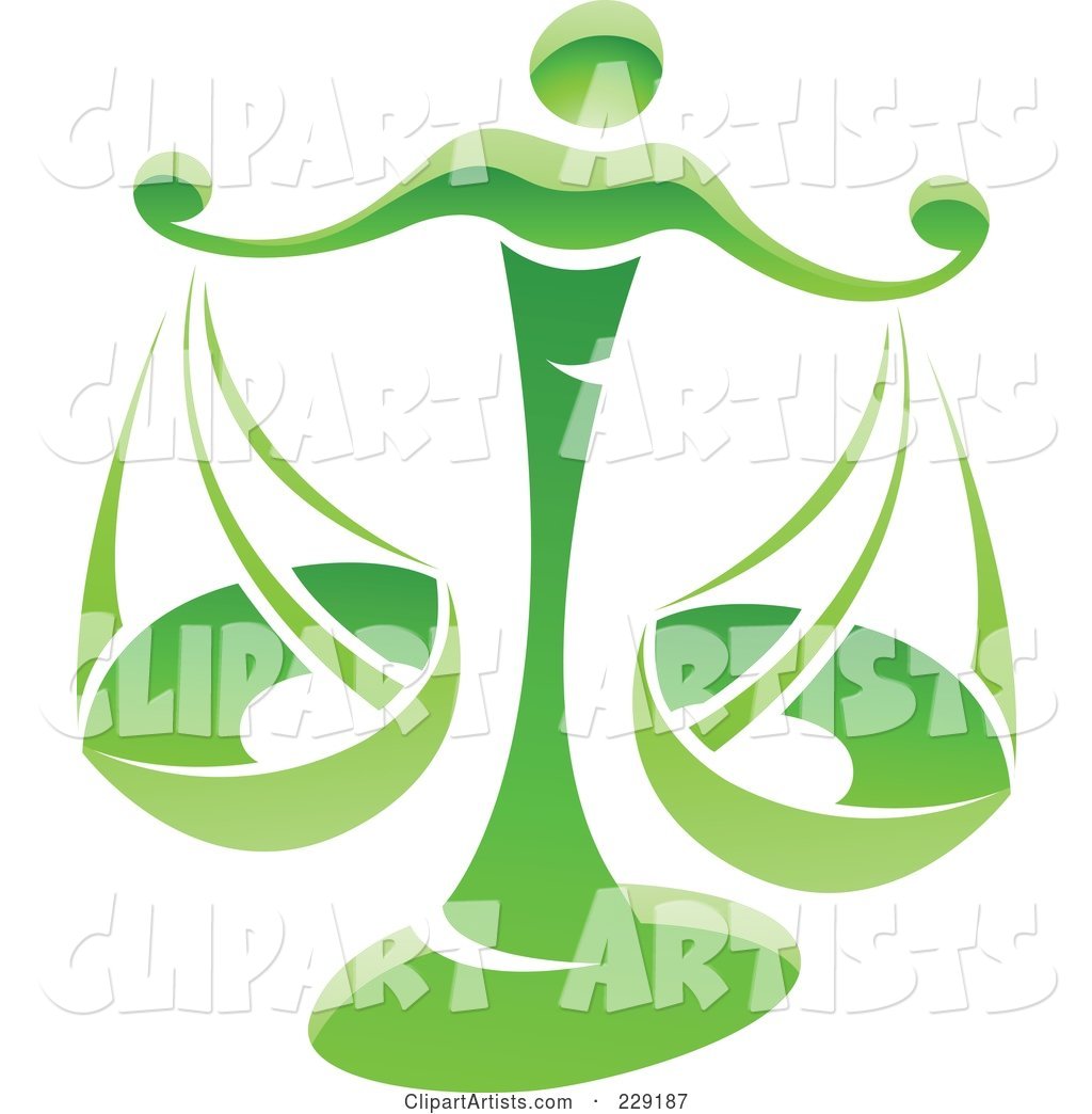 Shiny Green Libra Zodiac Logo Icon