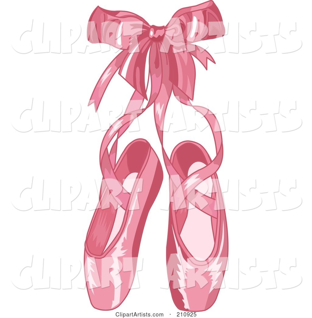 Shiny Pink Satin Ballet Slippers with a Matching Bow