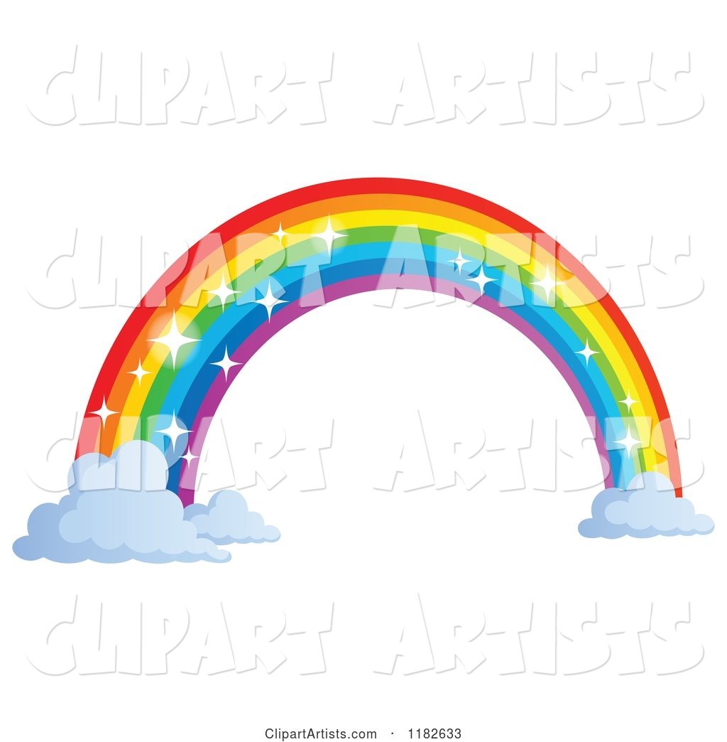 Sparkly Rainbow Arch and Clouds