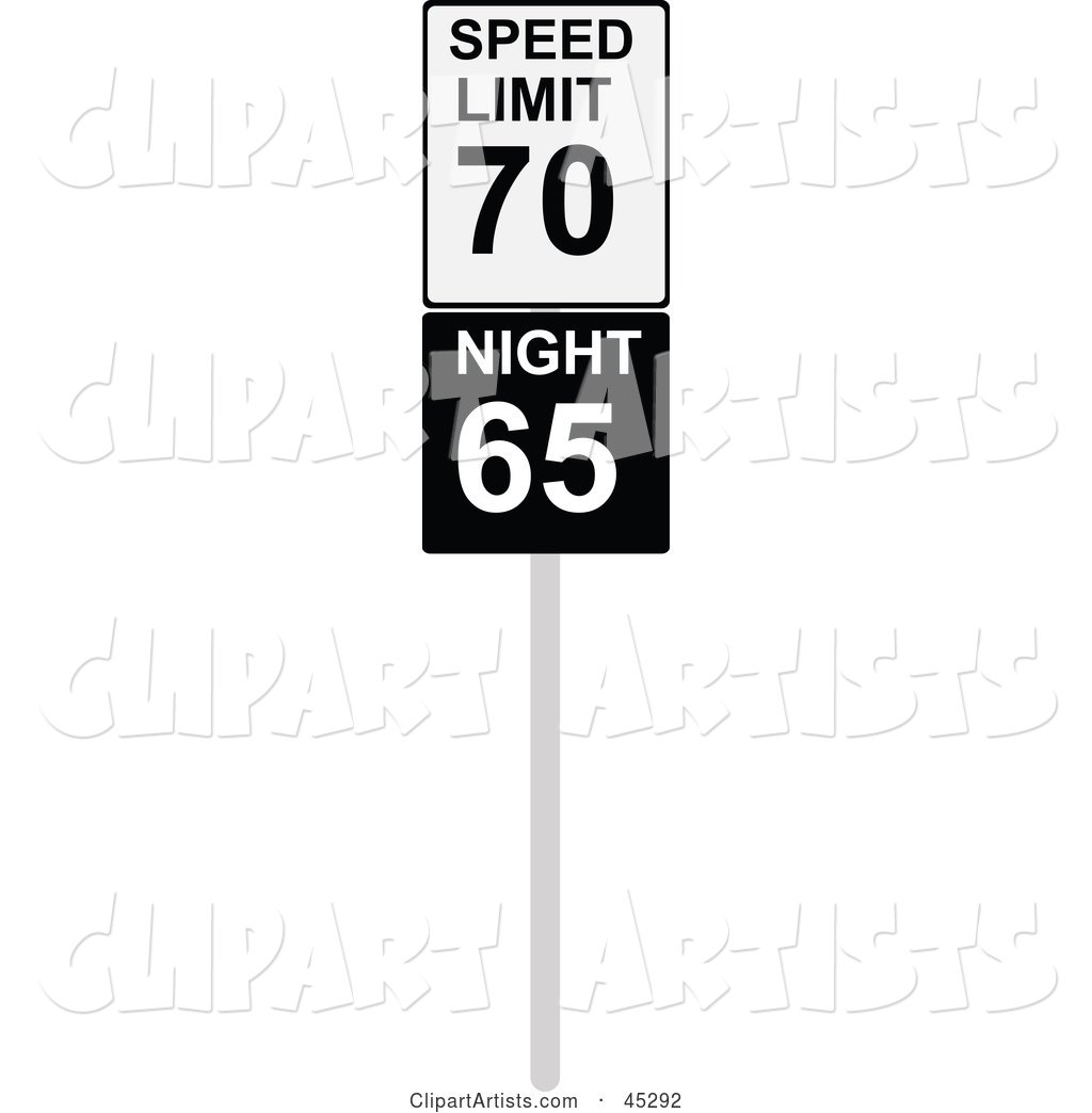 Speed Limit Sign with Night and Day Speeds