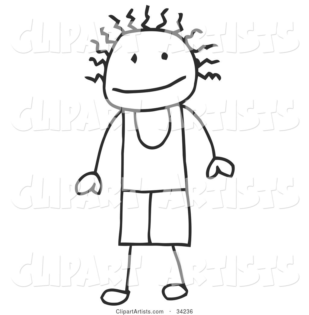 Stick Boy with Frazzled Hair