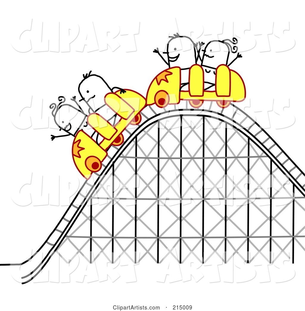 Stick People Riding a Roller Coaster