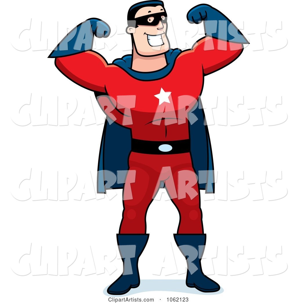 Super Hero Flexing Both Arms