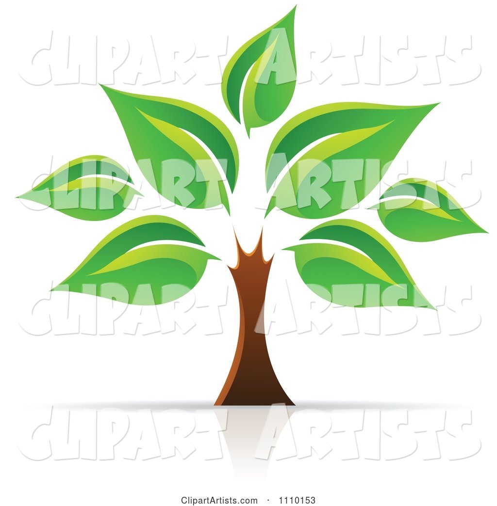 Tree of Life with Large Green Leaves