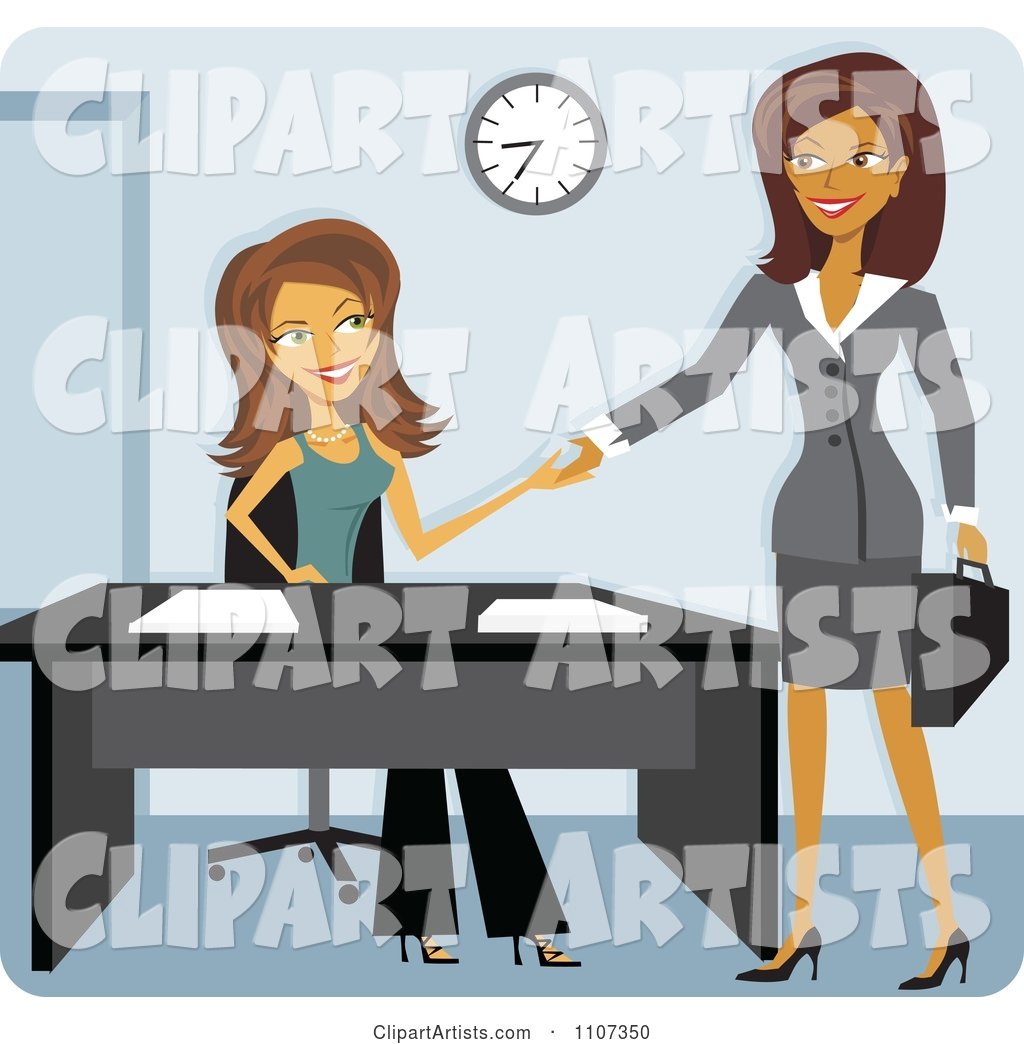 Two Women Shaking Hands While Meeting for a Job Interview