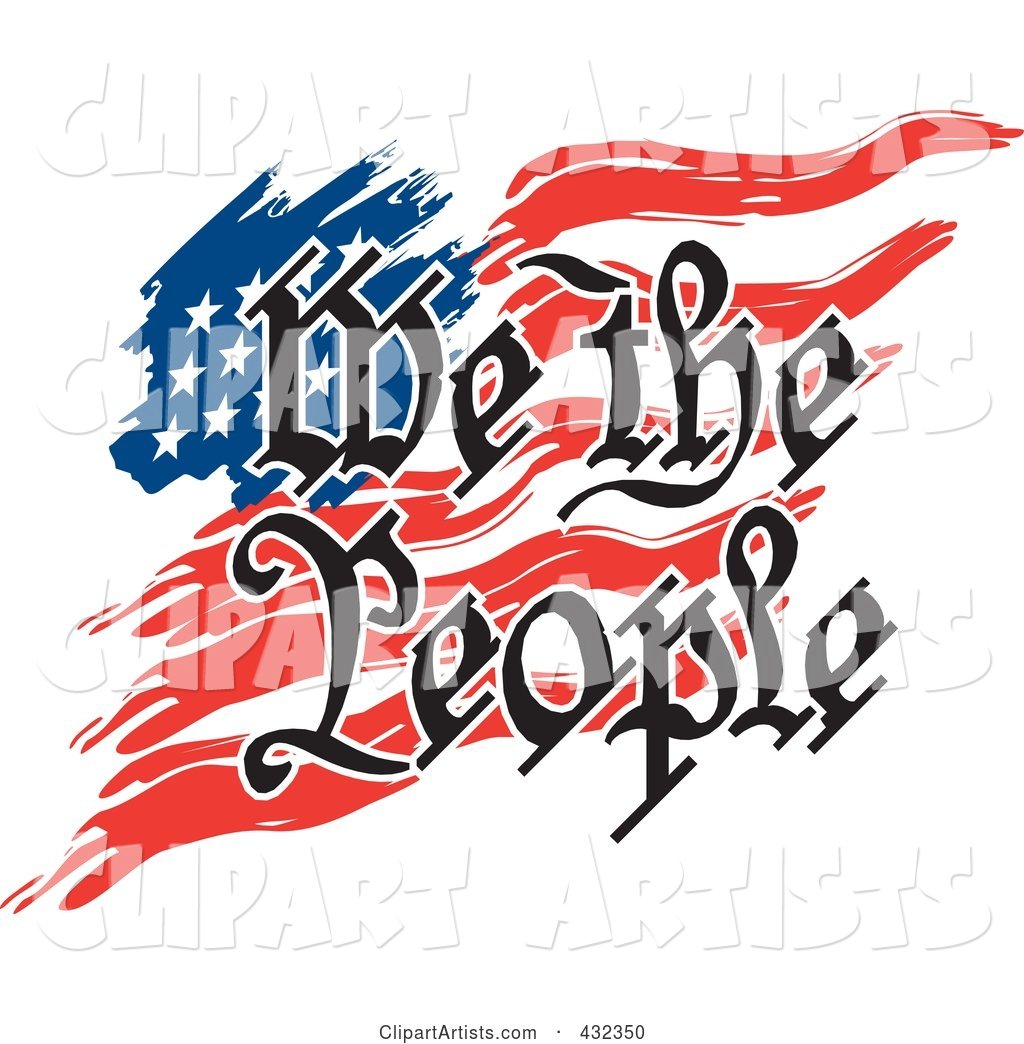 We the People Text over an American Flag