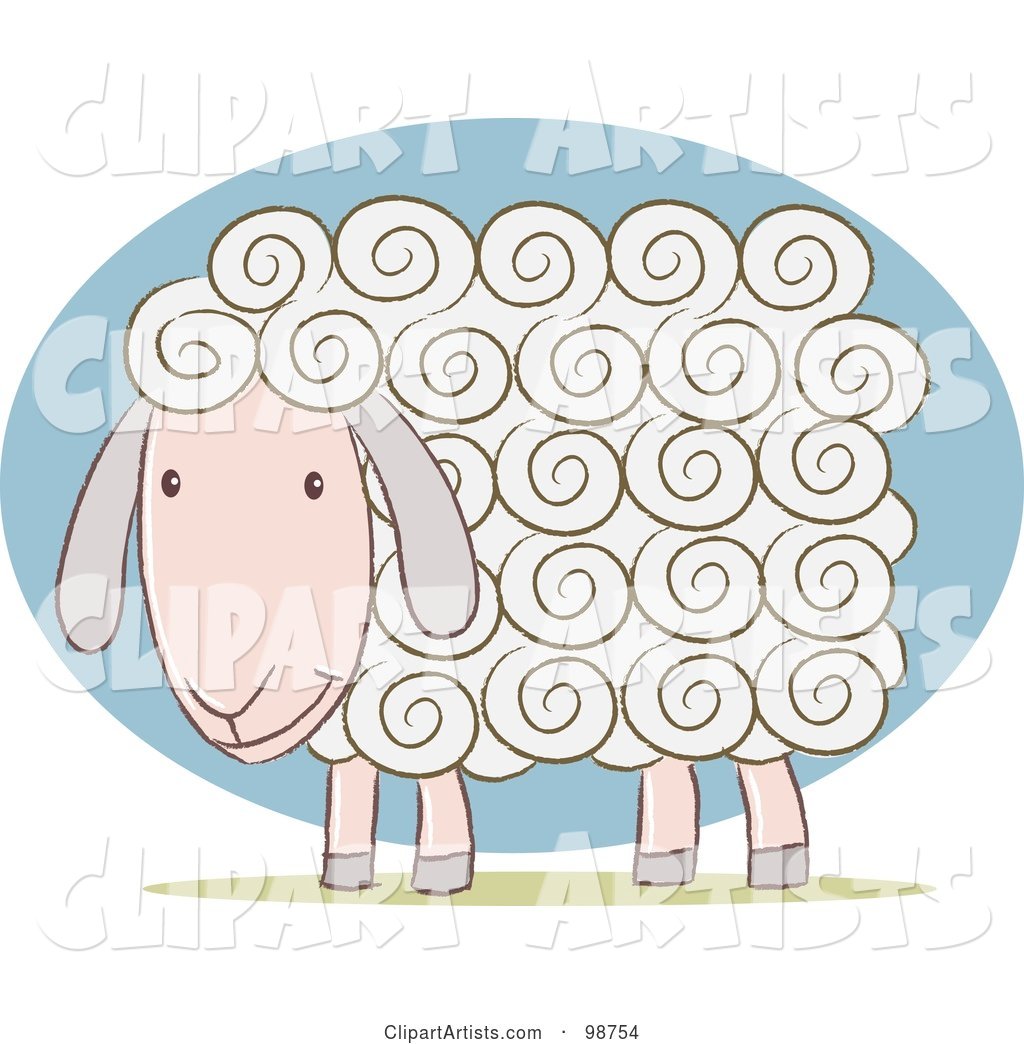 White Sheep with Curly Hair