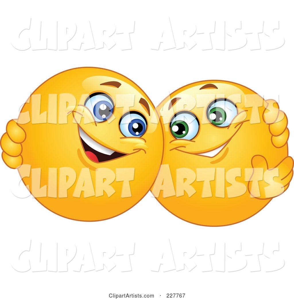 Yellow Smiley Face Emoticons Hugging