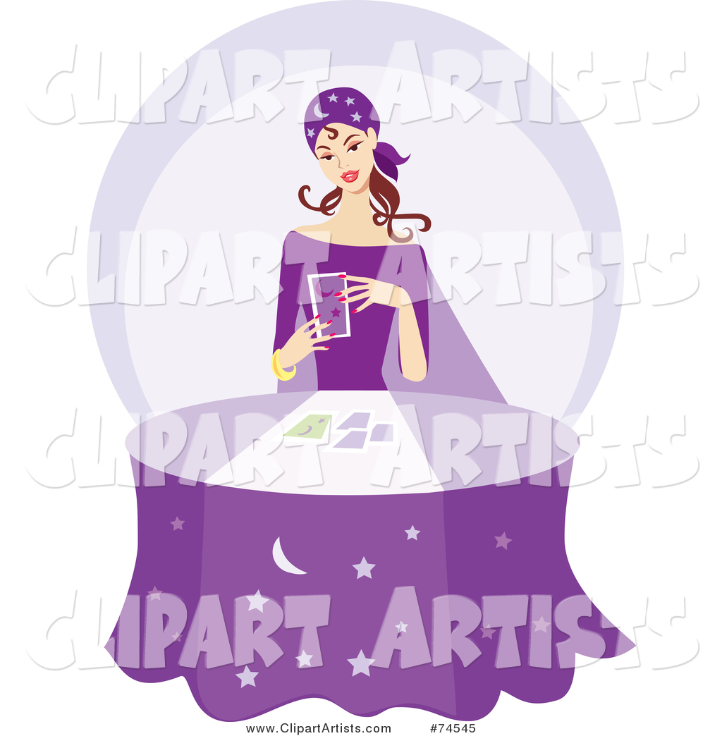 Young Gypsy Telling Fortunes at a Purple Table