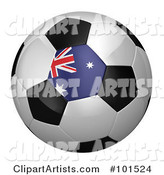 Australian Flag on a Traditional Soccer Ball