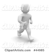 Blanco Man Character Jogging Forward