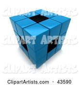 Blue and Black Puzzle Cube