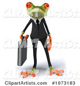 Business Springer Frog Carrying a Briefcase 1