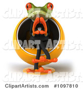 Business Springer Frog Thinking and Sitting Ina Pod Chair 1