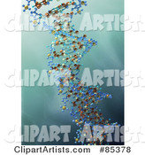 Colorful Dna Strand over a Greenish Blue Water like Background