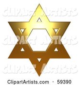 Copper Star of David on White