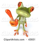 Cute Green Tree Frog Giving the Thumbs up