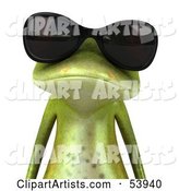 Cute Green Tree Frog Wearing Shades - Pose 1