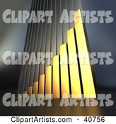 Golden Bar Graph Climbing Upwards, Symbolizing Goals and Success