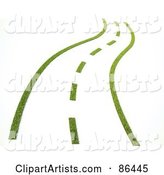 Grassy Road with Dotted Lines