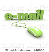 Green Computer Mouse Connected to Email Text