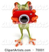 Green Tree Frog Taking Pictures - Pose 1