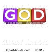 Line of Alphabet Blocks Spelling GOD