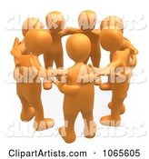 Orange People in a Huddle