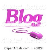 Pink Computer Mouse Connected to Blog Text