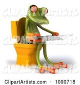 Springer Frog Reading on the Toilet 2