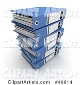 Stack of Ring Binders with Blank Labels