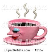 Steamy Pink Coffee Cup