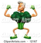Strong Broccoli Man Flexing