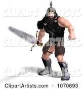 Strong Medieval Warrior Man with a Sword 3