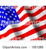 Waving American Flag Banner - 1