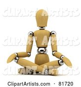 Wood Mannequin Sitting and Doing Yoga
