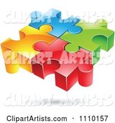Colorful Connected Puzzle Pieces