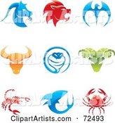 Digital Collage of Colorful Animal Logo Icons