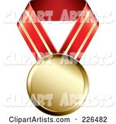 Gold Medal on a Red and Gold Ribbon