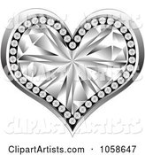 Silver Diamond Heart