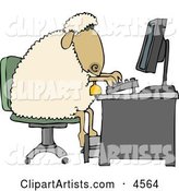 Anthropomorphic Sheep Typing on a Computer Keyboard
