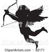 Black Cupid Silhouette Shooting an Arrow
