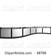 Blank Film Strip Standing up over White