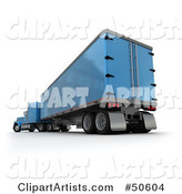 Blue Big Rig Truck - Angle 2