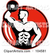 Bodybuilder with a Dumbbell Logo