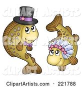 Carp Fish Bride and Groom