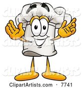 Chefs Hat Mascot Cartoon Character with Welcoming Open Arms