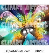 Colorful Carnival Mask on a Shining Glittery Background